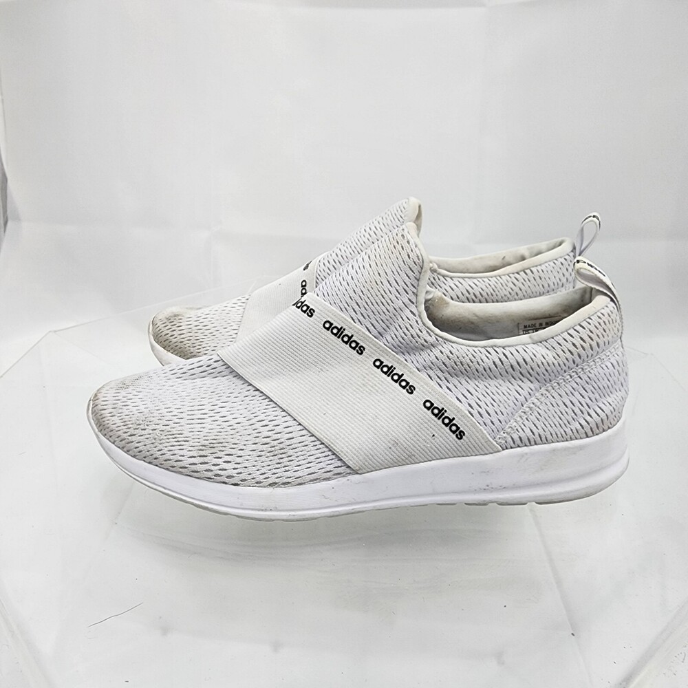 Adidas Women 7 Cloudfoam Refine Adapt DB1338 White Running Slip On Sock Sneakers